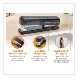 Titan Heavy-duty Desktop Stapler, Value Pack, 50-sheet Capacity, Black