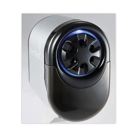 Quietsharp Glow Classroom Electric Pencil Sharpener, Ac-powered, 6.13 X 10.69 X 9, Silver/black