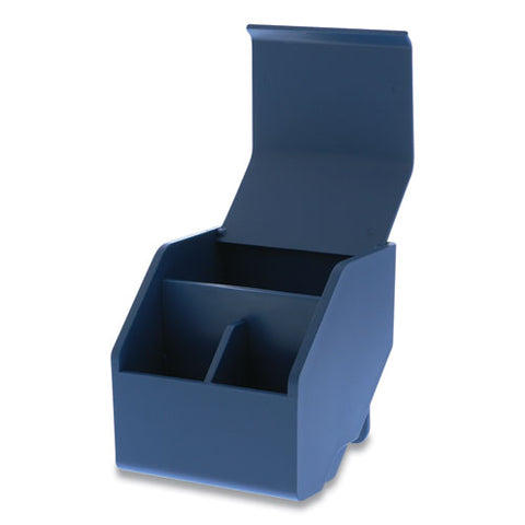 Konnect Desktop Organizer Short Storage Bin, 3.4" X 3.5" X 3.5", Blue