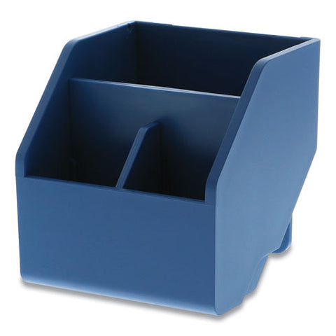 Konnect Desktop Organizer Short Storage Bin, 3.4" X 3.5" X 3.5", Blue