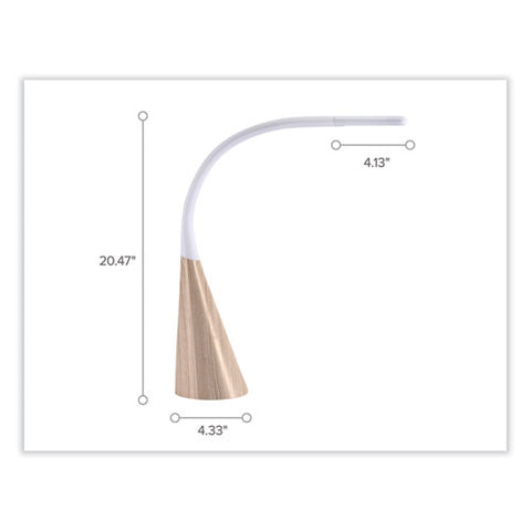 Office Flexible Wood Grain Desk Lamp, 20.47" High, Wood Grain