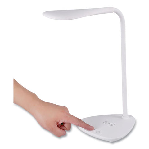 Flexible Wireless Charging Led Desk Lamp, 12.88" High, White