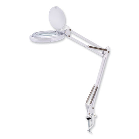 Pureoptics Led Magnifying Dimmable Desk Lamp With Clamp Mount, 17"  High, White