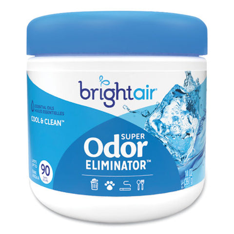 Super Odor Eliminator, Cool And Clean, Blue, 14 Oz Jar, 6/carton