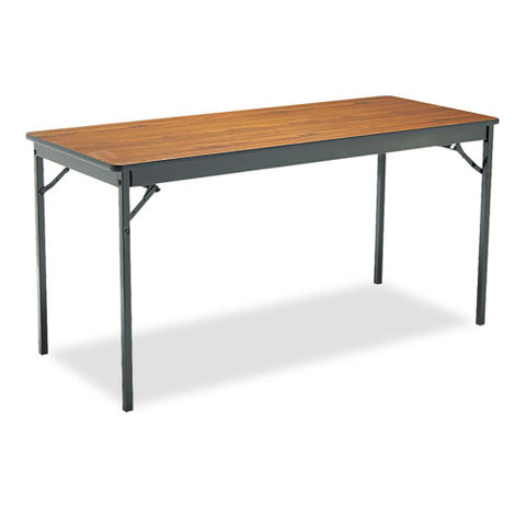 Special Size Folding Table, Rectangular, 60w X 24d X 30h, Walnut/black