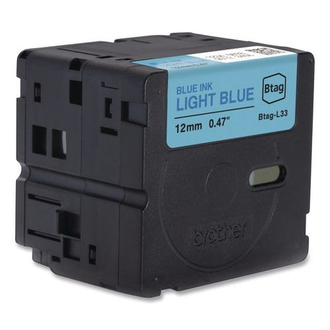 Genuine P-touch Btag Label Tapes, 0.47" X 13.1 Ft, Blue On Light Blue