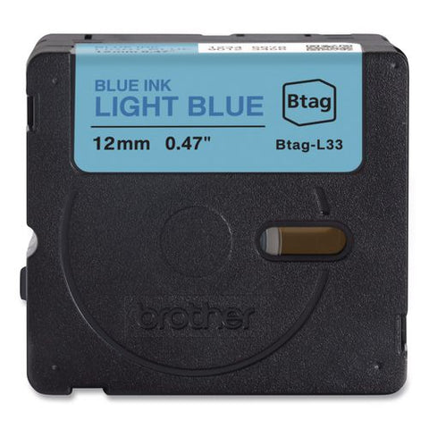Genuine P-touch Btag Label Tapes, 0.47" X 13.1 Ft, Blue On Light Blue