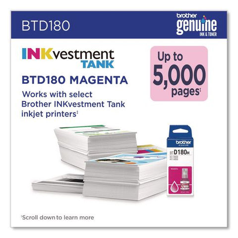 Btd180 Inkvestment, High-yield Ink, 5,000 Page-yield, Magenta