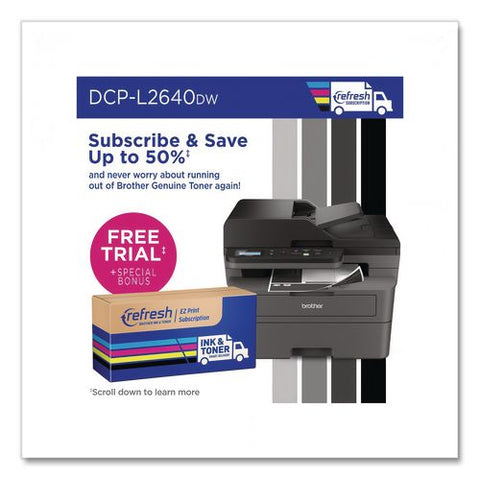 Dcp-l2640dw Wireless Compact Monochrome Multifunction Laser Printer, Copy/print/scan