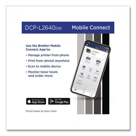 Dcp-l2640dw Wireless Compact Monochrome Multifunction Laser Printer, Copy/print/scan