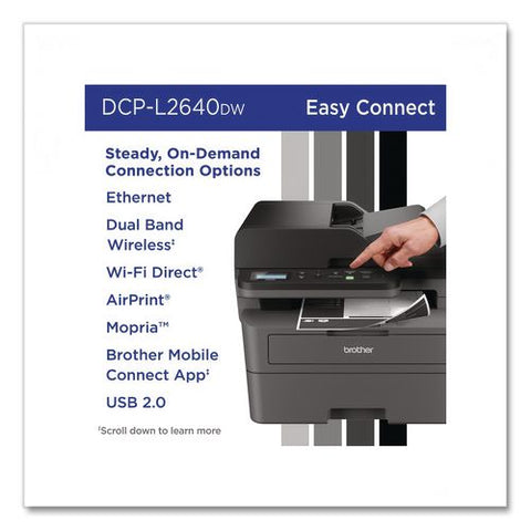 Dcp-l2640dw Wireless Compact Monochrome Multifunction Laser Printer, Copy/print/scan