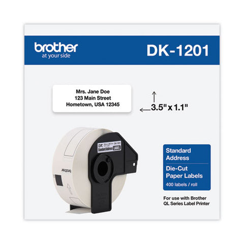 Die-cut Address Labels, 1.1" X 3.5", White, 400 Labels/roll