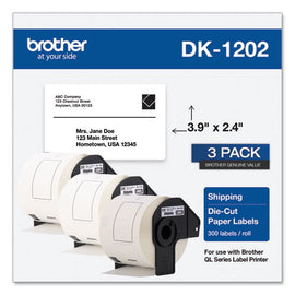 Die-cut Shipping Labels, 2.4 X 3.9, White, 300 Labels/roll, 3 Rolls/pack