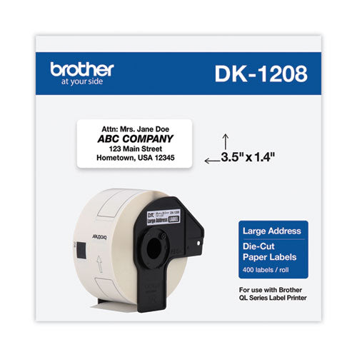Die-cut Address Labels, 1.4" X 3.5", White, 400 Labels/roll