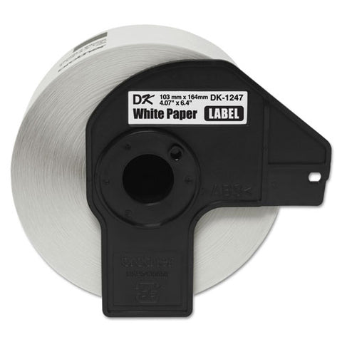 Dk1247 Label Tape, 4.07" X 6.4", Black On White, 180 Labels/roll