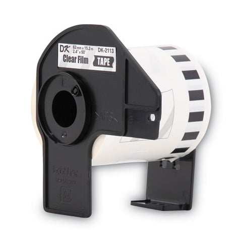 Continuous Film Label Tape, 2.4" X 50 Ft Roll, Clear