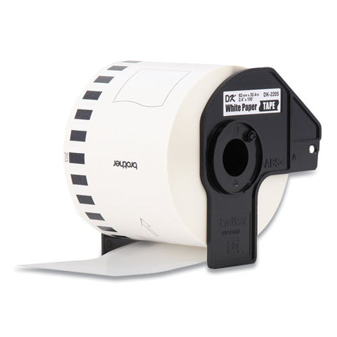 Continuous Paper Label Tape, 2.4" X 100 Ft, White, 24 Rolls/pack