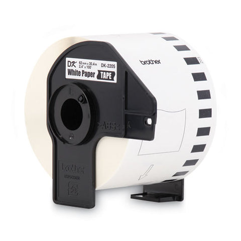 Continuous Paper Label Tape, 2.4" X 100 Ft Roll, White