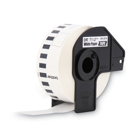 Continuous Paper Label Tape, 1.1" X 100 Ft Roll, White
