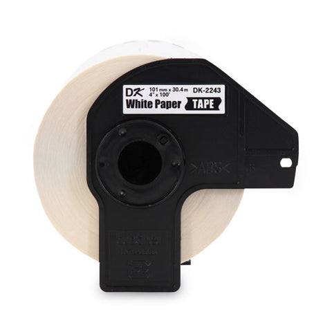 Continuous Length Shipping Label Tape For Ql-1050, 4" X 100 Ft Roll, White