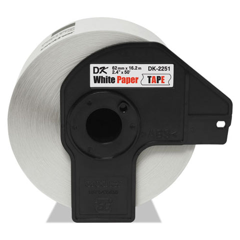 Continuous Paper Label Tape, 2.4" X 50 Ft, Black/white