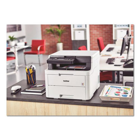 Hll3290cdw Compact Digital Color Printer With Convenient Flatbed Copy And Scan, Wireless And Duplex Printing