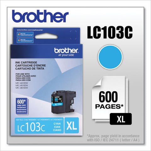 Lc103c Innobella High-yield Ink, 600 Page-yield, Cyan