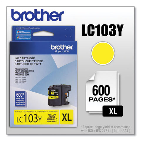 Lc103y Innobella High-yield Ink, 600 Page-yield, Yellow
