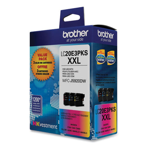 Lc20e3pks Super High-yield Ink, 1,200 Page-yield, Cyan/magenta/yellow, 3/pack
