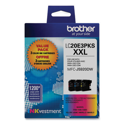 Lc20e3pks Super High-yield Ink, 1,200 Page-yield, Cyan/magenta/yellow, 3/pack