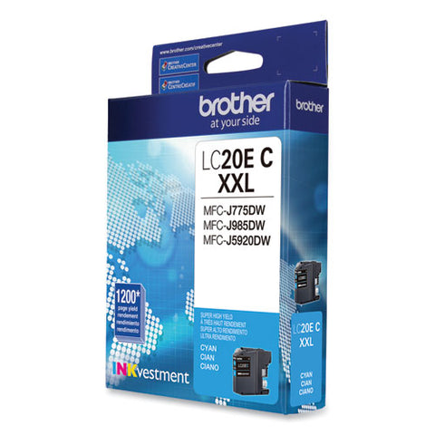 Lc20ec Inkvestment Super High-yield Ink, 1,200 Page-yield, Cyan