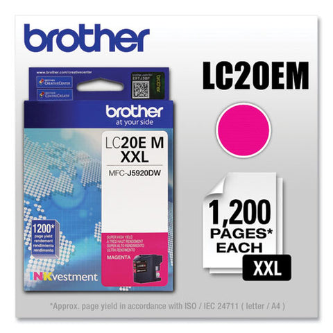 Lc20em Inkvestment Super High-yield Ink, 1,200 Page-yield, Magenta