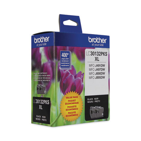 Lc30132pks High-yield Ink, 400 Page-yield, Black, 2/pack