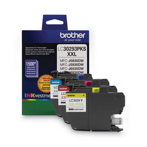 Lc30293pk Inkvestment Super High-yield Ink, 1,500 Page-yield, Cyan/magenta/yellow