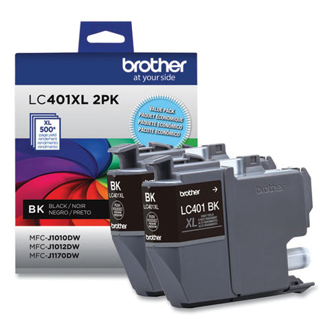 Lc401xl2pks High-yield Ink, 500 Page-yield, Black, 2/pack