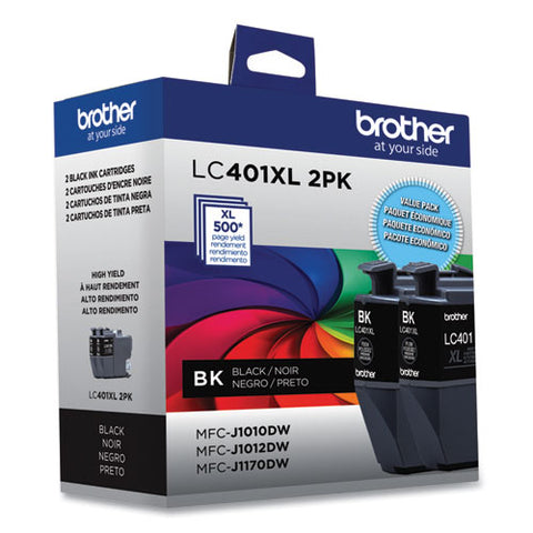 Lc401xl2pks High-yield Ink, 500 Page-yield, Black, 2/pack