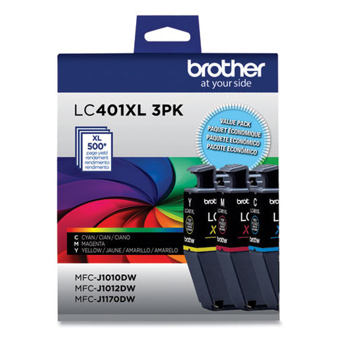 Lc401xl3pks High-yield Ink, 500 Page-yield, Cyan/magenta/yellow, 3/pack
