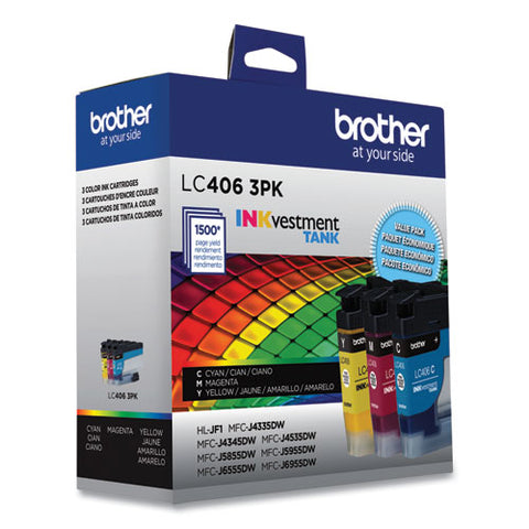 Lc4063pk Inkvestment Ink, 1,500 Page-yield, Cyan/magenta/yellow, 3 Pack