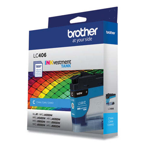 Lc406cs Inkvestment Ink, 1,500 Page-yield, Cyan