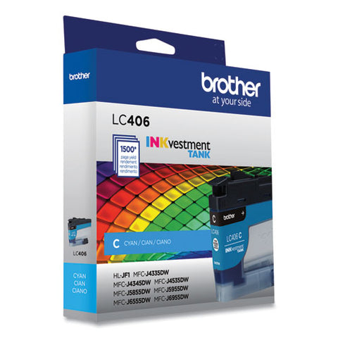 Lc406cs Inkvestment Ink, 1,500 Page-yield, Cyan