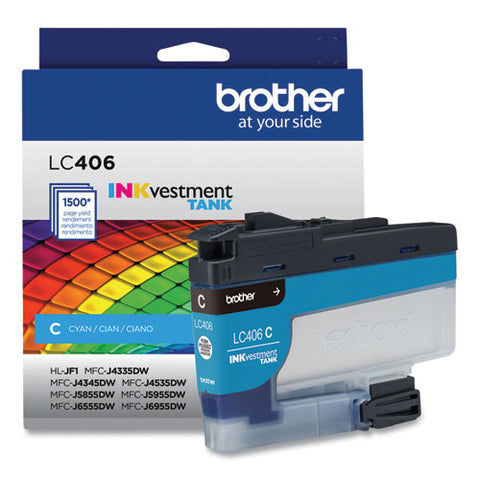 Lc406cs Inkvestment Ink, 1,500 Page-yield, Cyan