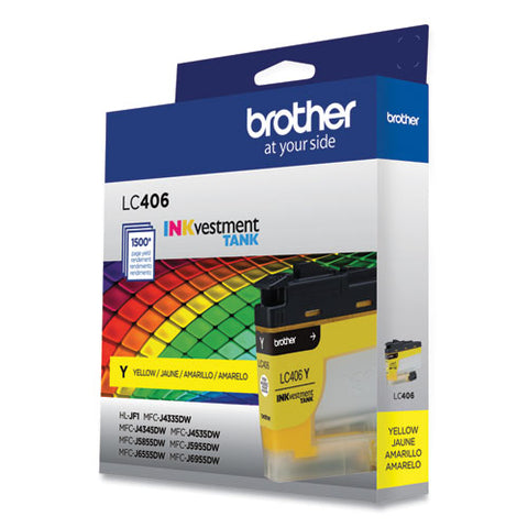 Lc406ys Inkvestment Ink, 1,500 Page-yield, Yellow