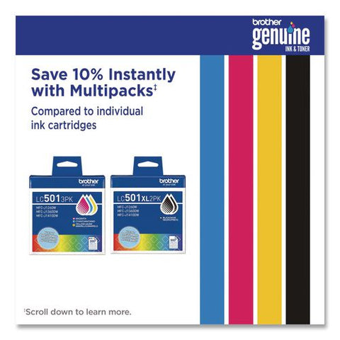 Lc501xl2pks High-yield Ink, 500 Page-yield, Black, 2/pack
