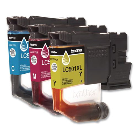 Lc501xl3pks High-yield Ink, 500 Page-yield, Cyan/magenta/yellow, 3/pack