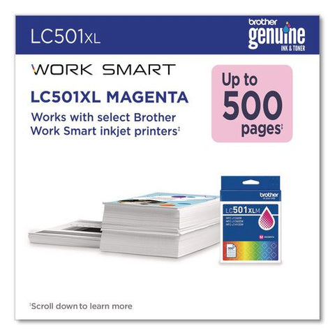 Lc501xlms High-yield Ink, 500 Page-yield, Magenta