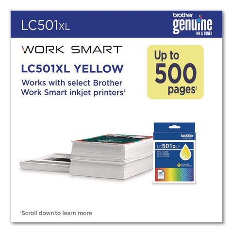 Lc501xlys High-yield Ink, 500 Page-yield, Yellow