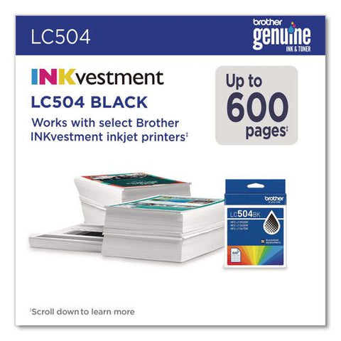 Lc504 Inkvestment Ink, 600 Page-yield, Black