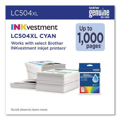 Lc504 Inkvestment, High-yield Ink, 1,000 Page-yield, Cyan