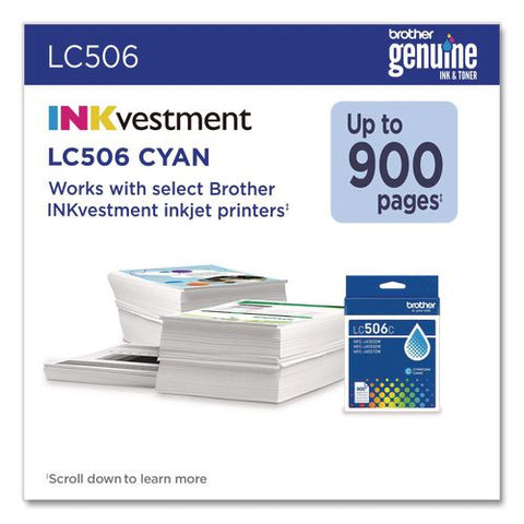 Lc506 Inkvestment, 900 Page-yield, Cyan