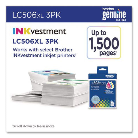 Lc506 Inkvestment, High-yield Ink, 1,500 Page-yield, Cyan/magenta/yellow